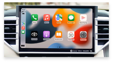Apple CarPlay & Android Auto inside a toyota with black interior